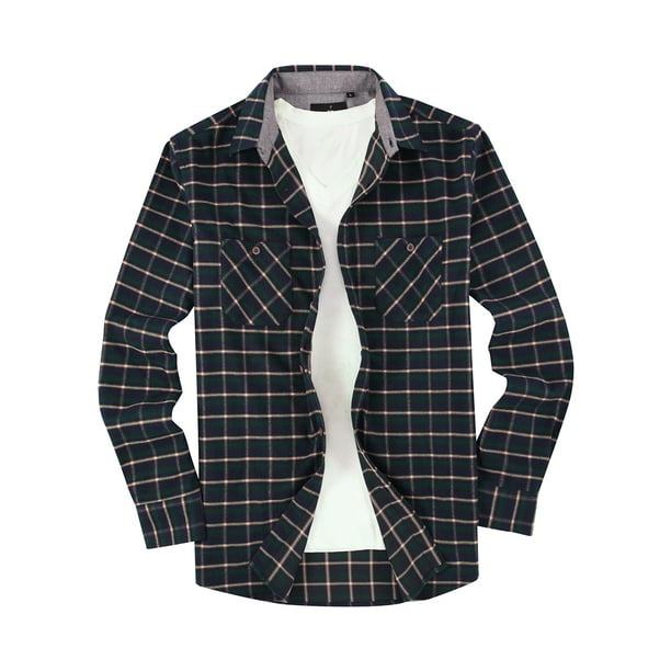 Alex Vando Mens Button Down Shirts Regular Fit Long Sleeve Casual Plaid Flannel Shirt